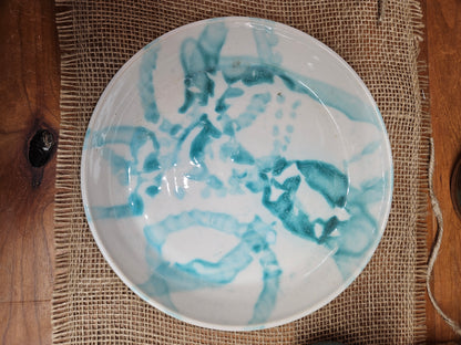Large Plates - White and Teal