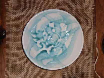 Medium Plates - White and Teal
