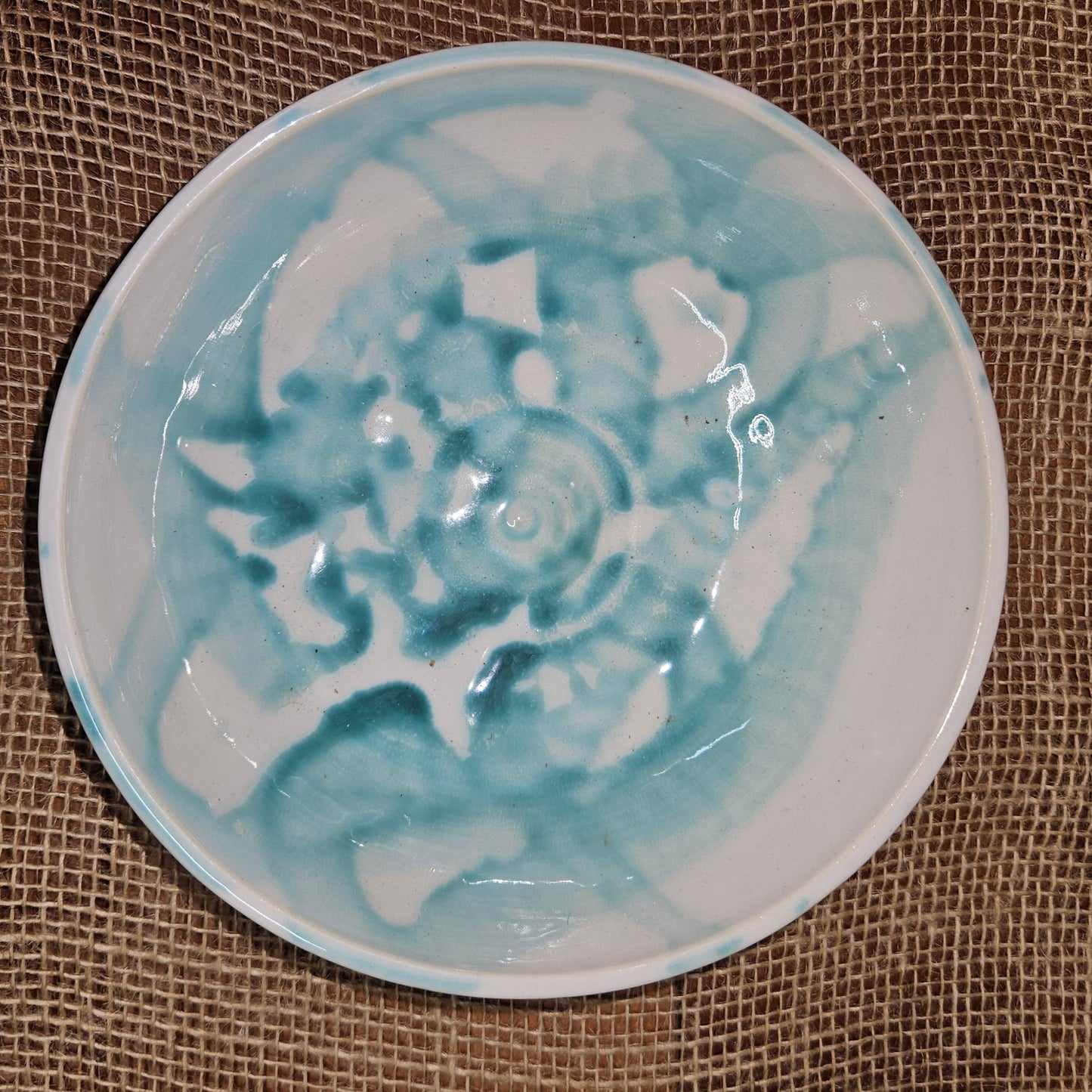 Medium Plates - White and Teal